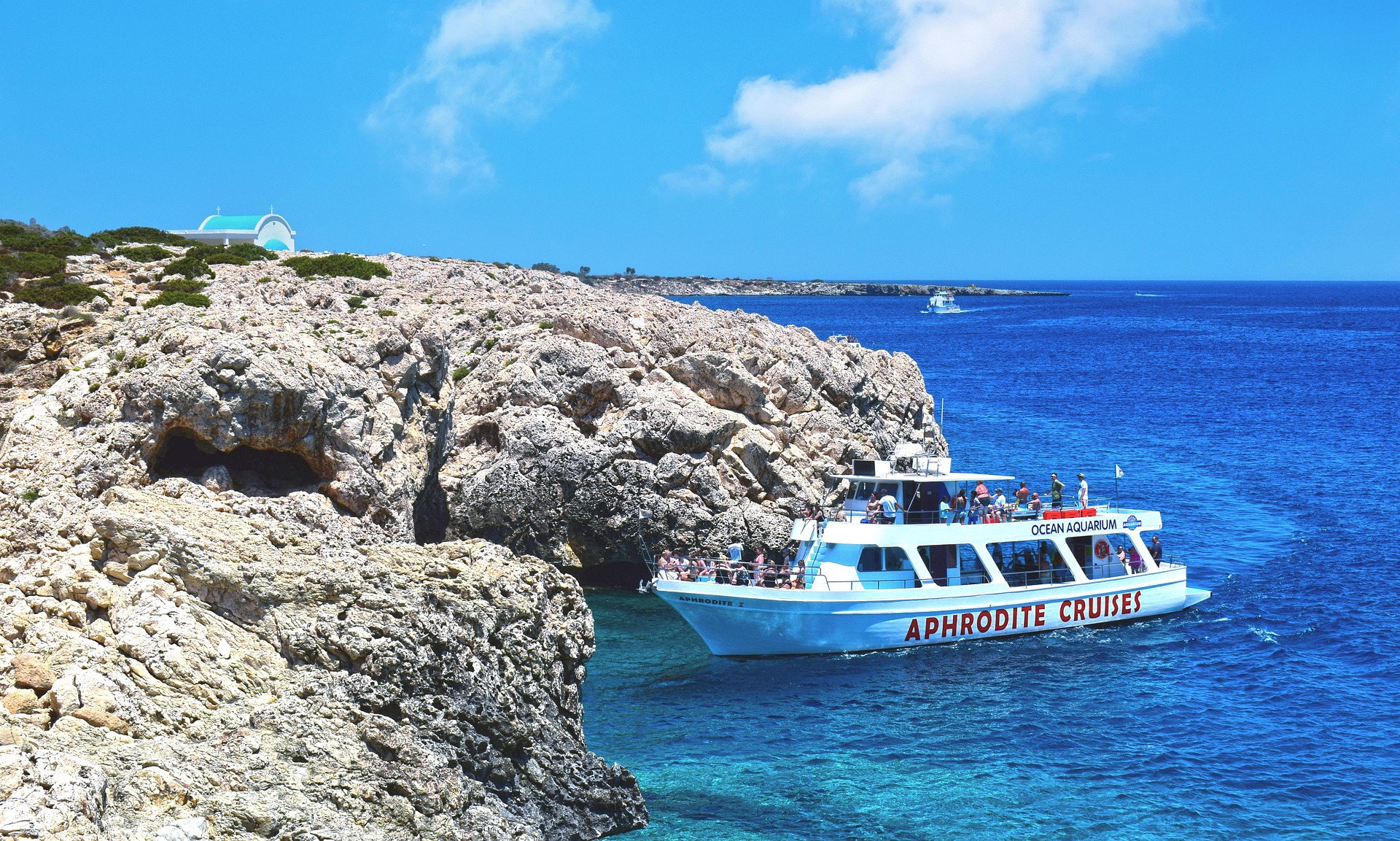 Larnaca coastline and Mediterranean sea